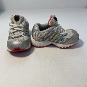 K-Swiss Toddler Shoes Girls SZ 5 No Tie Silver Rainbow Colors Accent